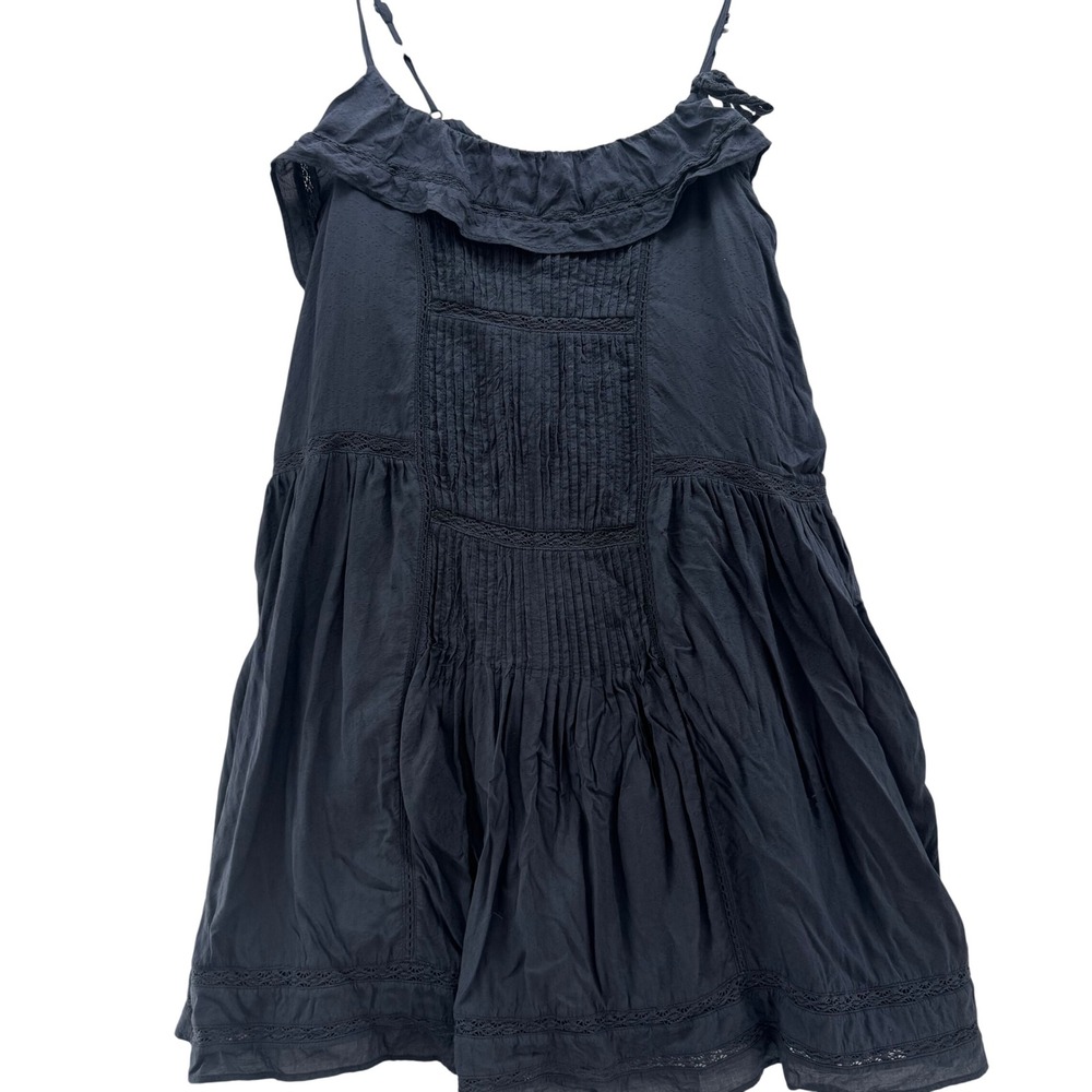 Lucky‎ Brand Women's M Blue Ruffle Sleeveless Dress Casual Boho Summer Sundress